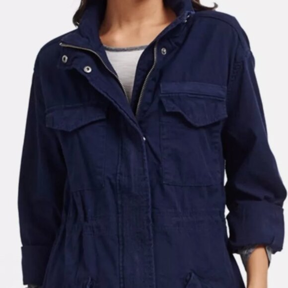 GAP NAVY LONG UTILITY FIELD JACKET WOMEN COAT SIZE Medium - Picture 16 of 16